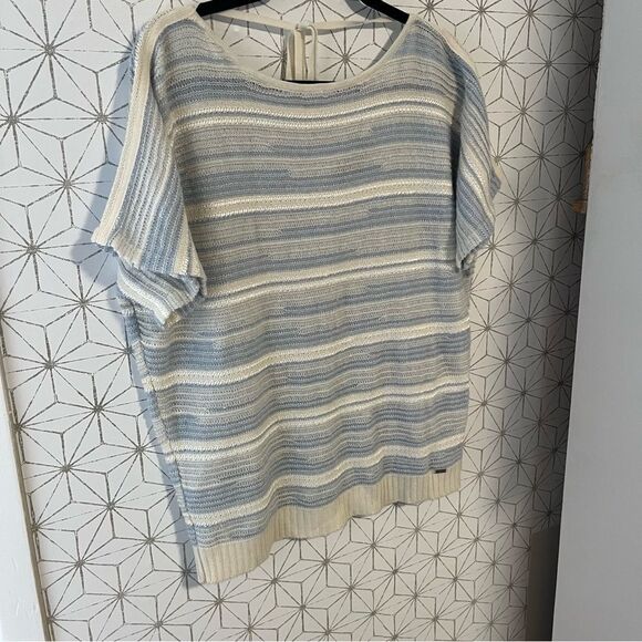 St John Cashmere Linen Blend Stripe Top - Picture 5 of 8